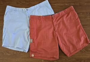 Men's Shorts- 2 Pair Saddlebred Shorts Size 46 NEW With Tags Rust/Blue